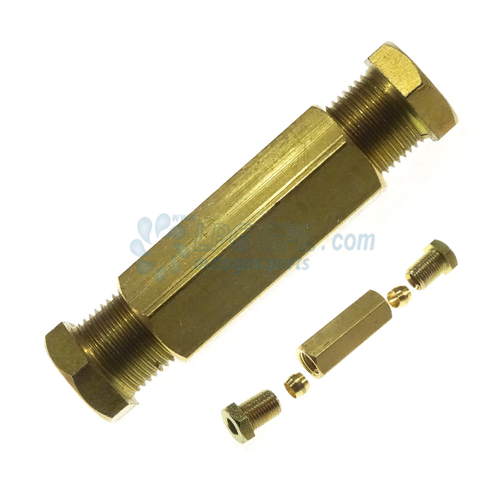 8 x 8mm Compression Brass High Pressure Gas Connection