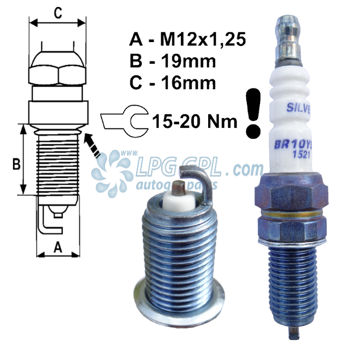 BR10YS Brisk Spark Plugs For LPG GPL CNG Methane Nitrous Alcohol Fuel